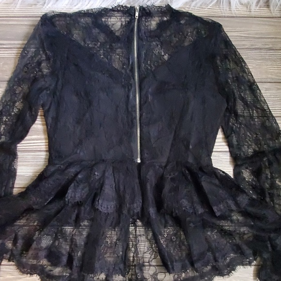 Last 2! Taylor Black Lace Blouse S M - Picture 5 of 7